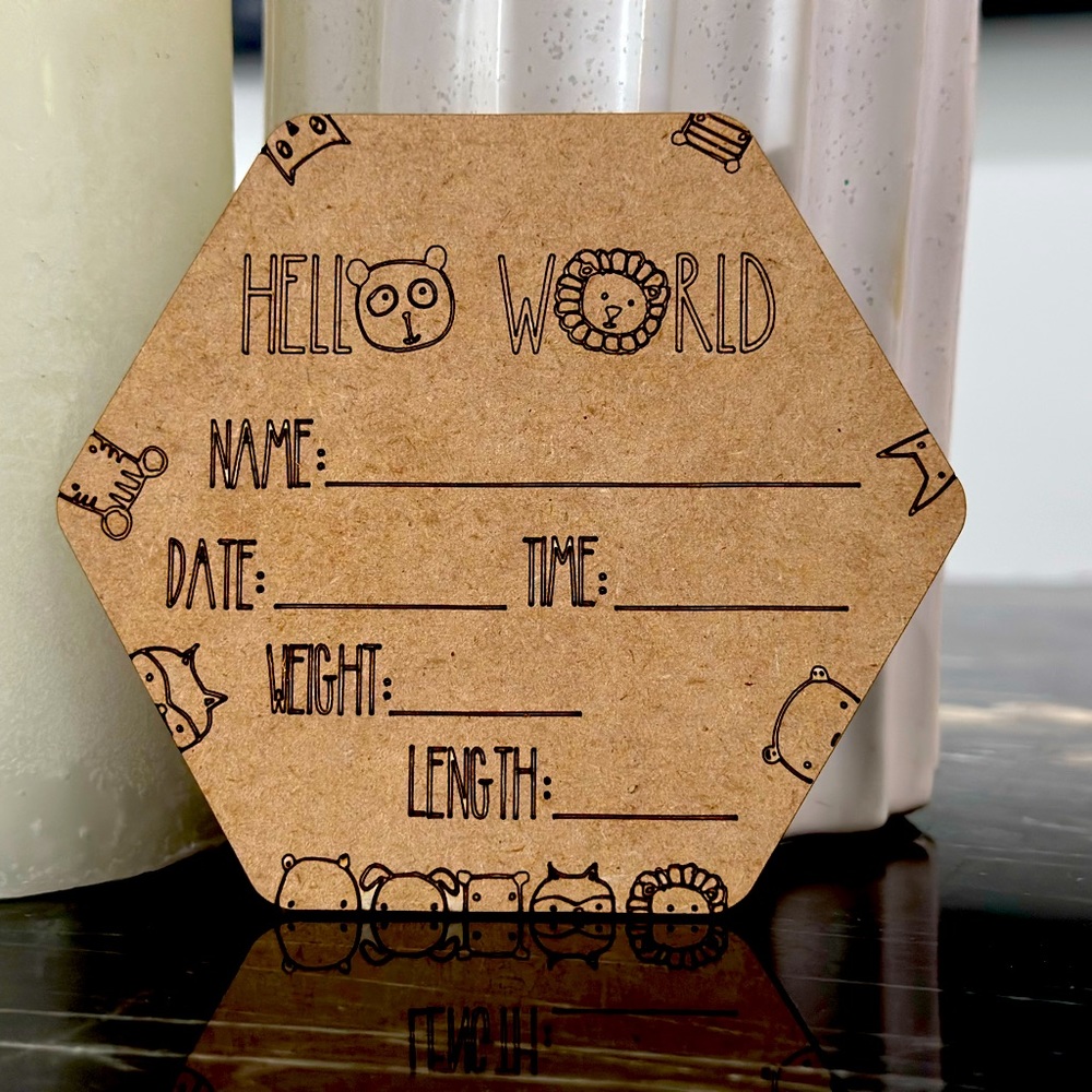 Baby BIRTH ANNOUNCEMENT PLYWOOD